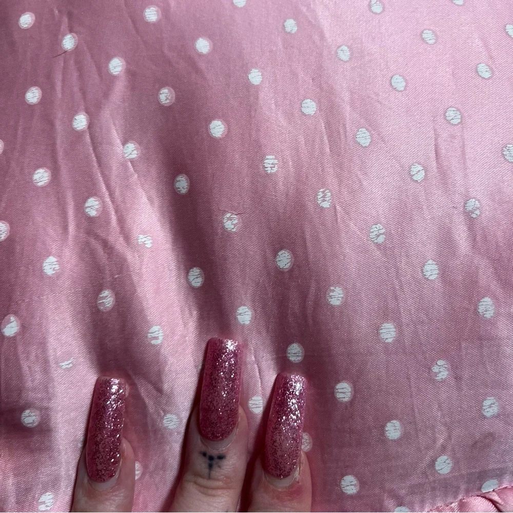Y2K 2000s preppy pink polkadot throw pillow